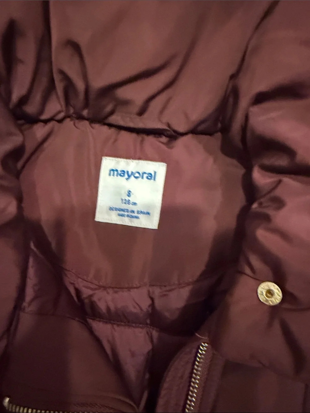Mayoral Girls Burgundy Puffer Coat - Insulated Winter Jacket